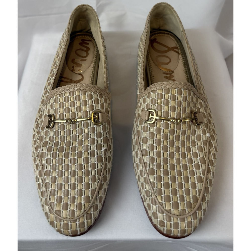 Sam Edelman Woven Raffia Horsebit Loafers – Natural/Tan – Women's 8.5 - Picture 1 of 4